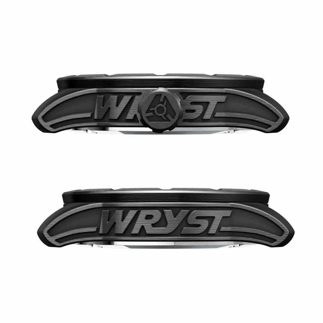 Engraved watch case side of a military Swiss men's watch