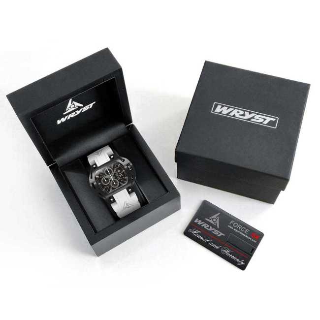 The White Watch in a Black Wooden Watch Case
