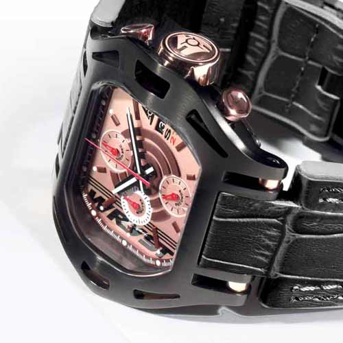 Black sports watches black leather bracelet