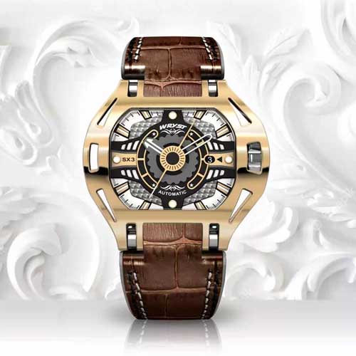 Automatic Luxury Gold Leather Watch