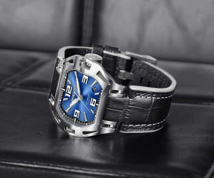 Reloj automático para hombre con esfera azul SX7