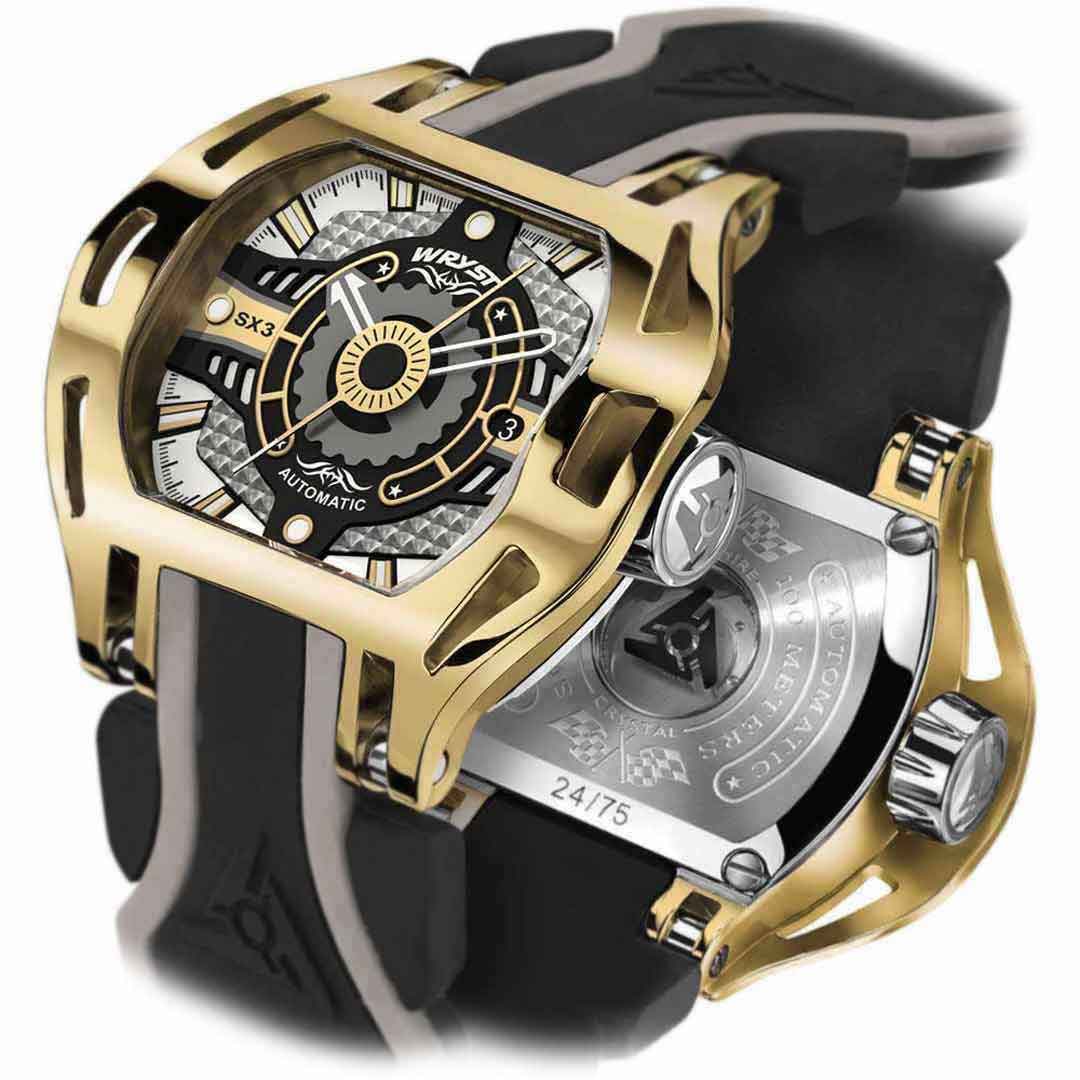 automatic gold plated watch racer sx3 for men