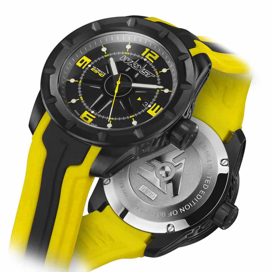 black and yellow swiss watch wryst ultimate