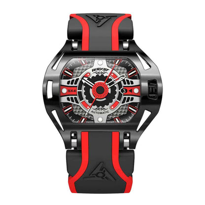 Black Automatic Watch Wryst SX4 in Black and Red