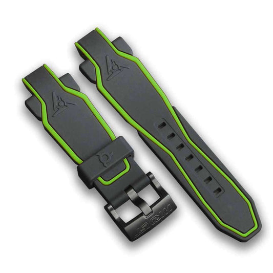 Black and green silicone watch bracelet