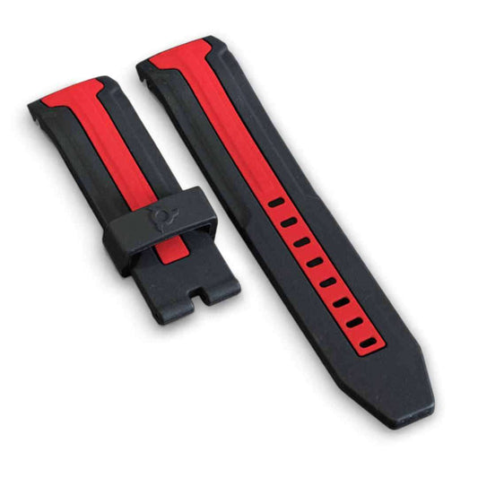 Black watch bracelet with red line