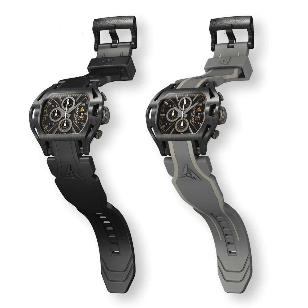 blacked out watch with two bracelets included