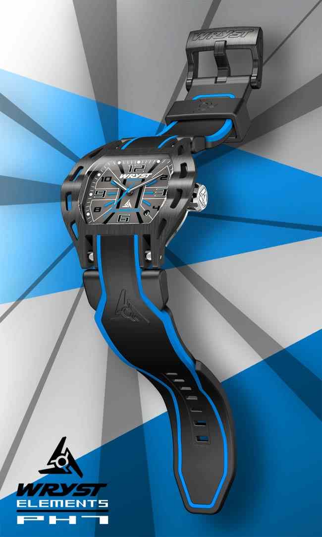 Reloj de acero azul y negro para actividades al aire libre y deportes acuáticos. Blue and Black Steel Watch for Outdoors and Watersports