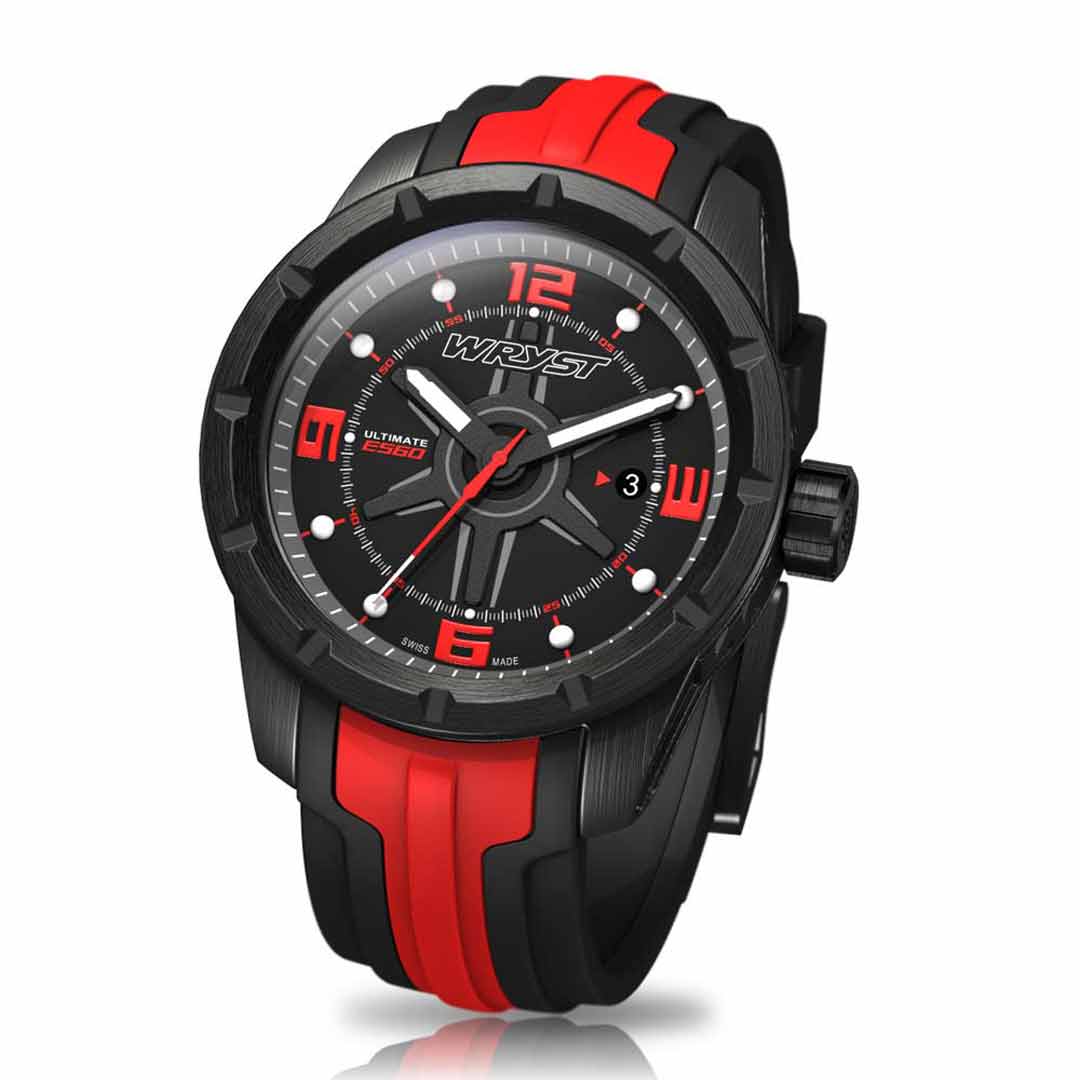 bold red watch with dlc coating