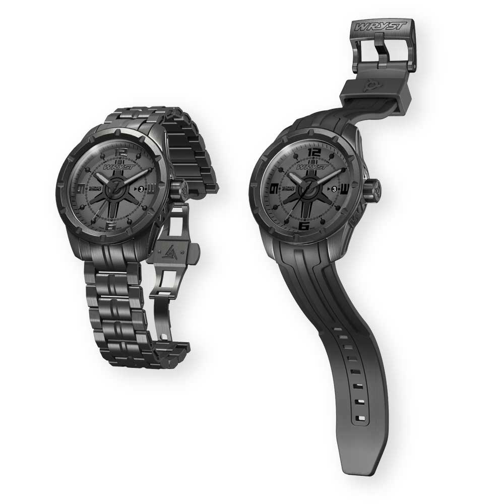 DLC Coating Black Steel Watch for Men Swiss Made