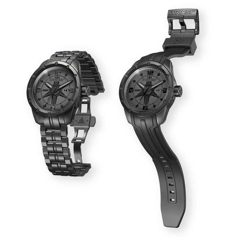DLC Coating Black Steel Watch for Men Swiss Made