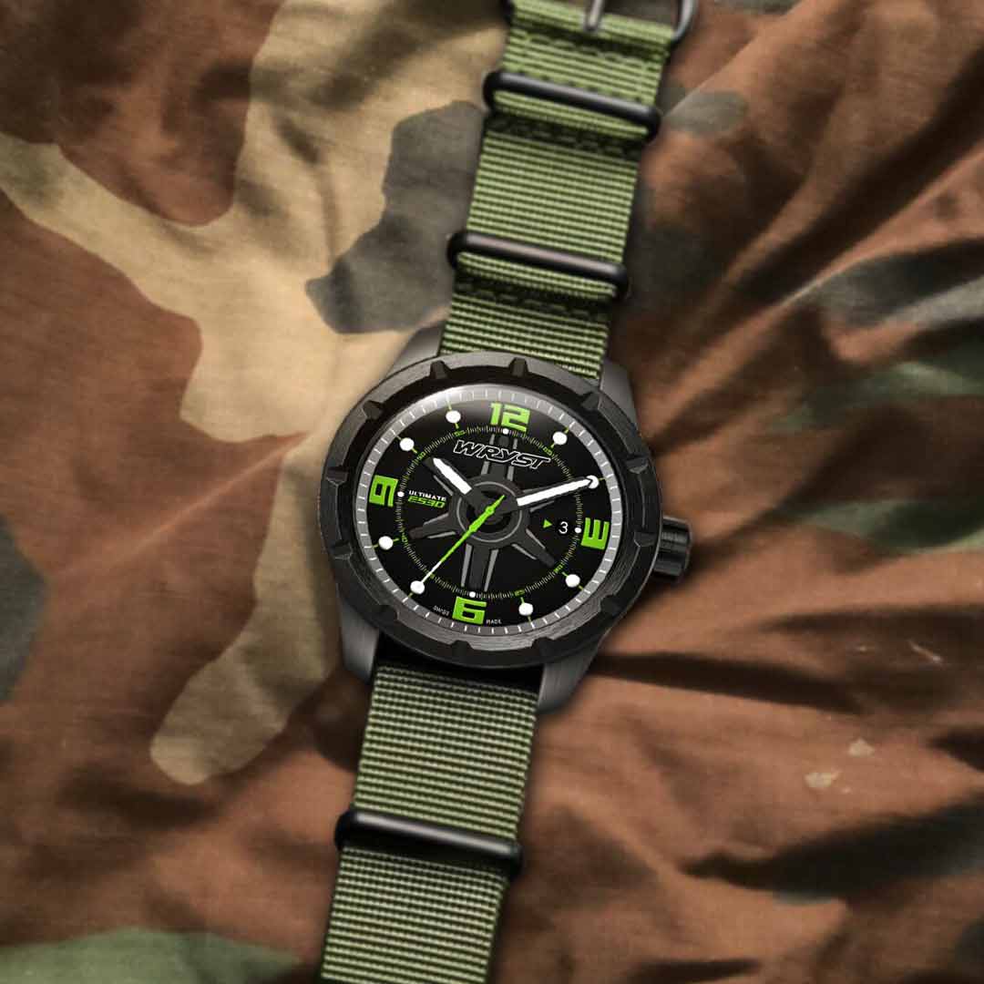 green military watch for fishing or hunting