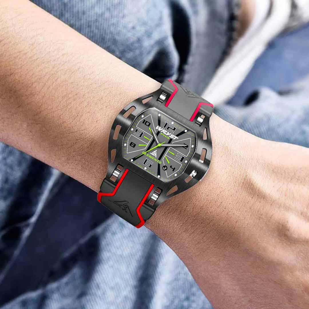 man wearing a swiss mens sport watch