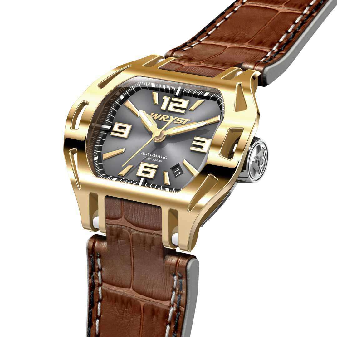 mens gold watch with automatic movement