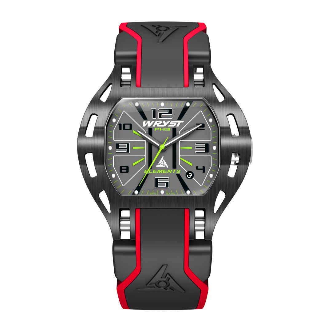 mens sport watches wryst elements red strap