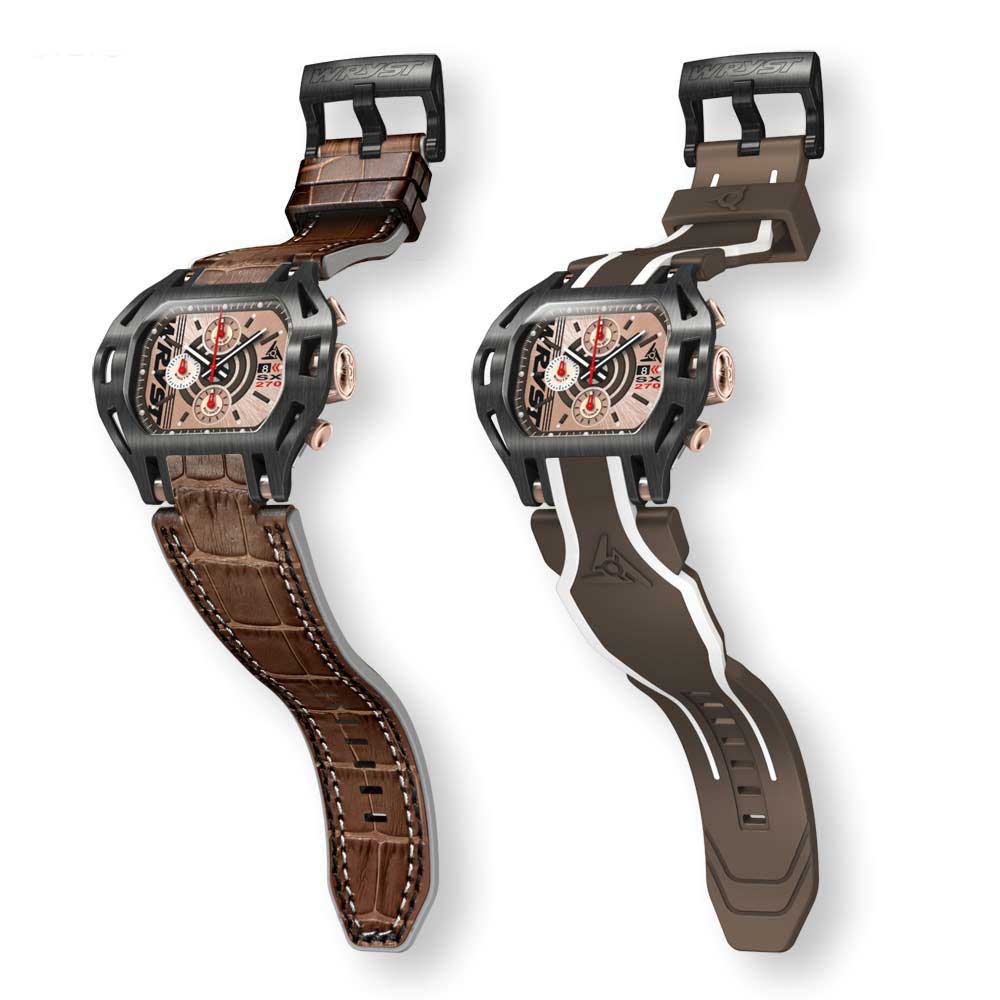 mens watch with brown leather band