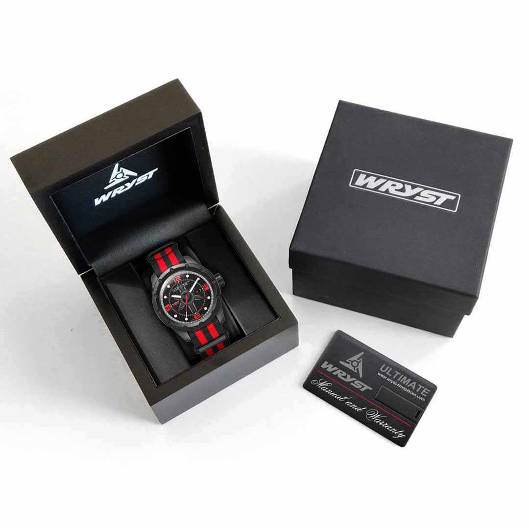 Wryst Ultimate Nato watch for men ES60 black and red colors
