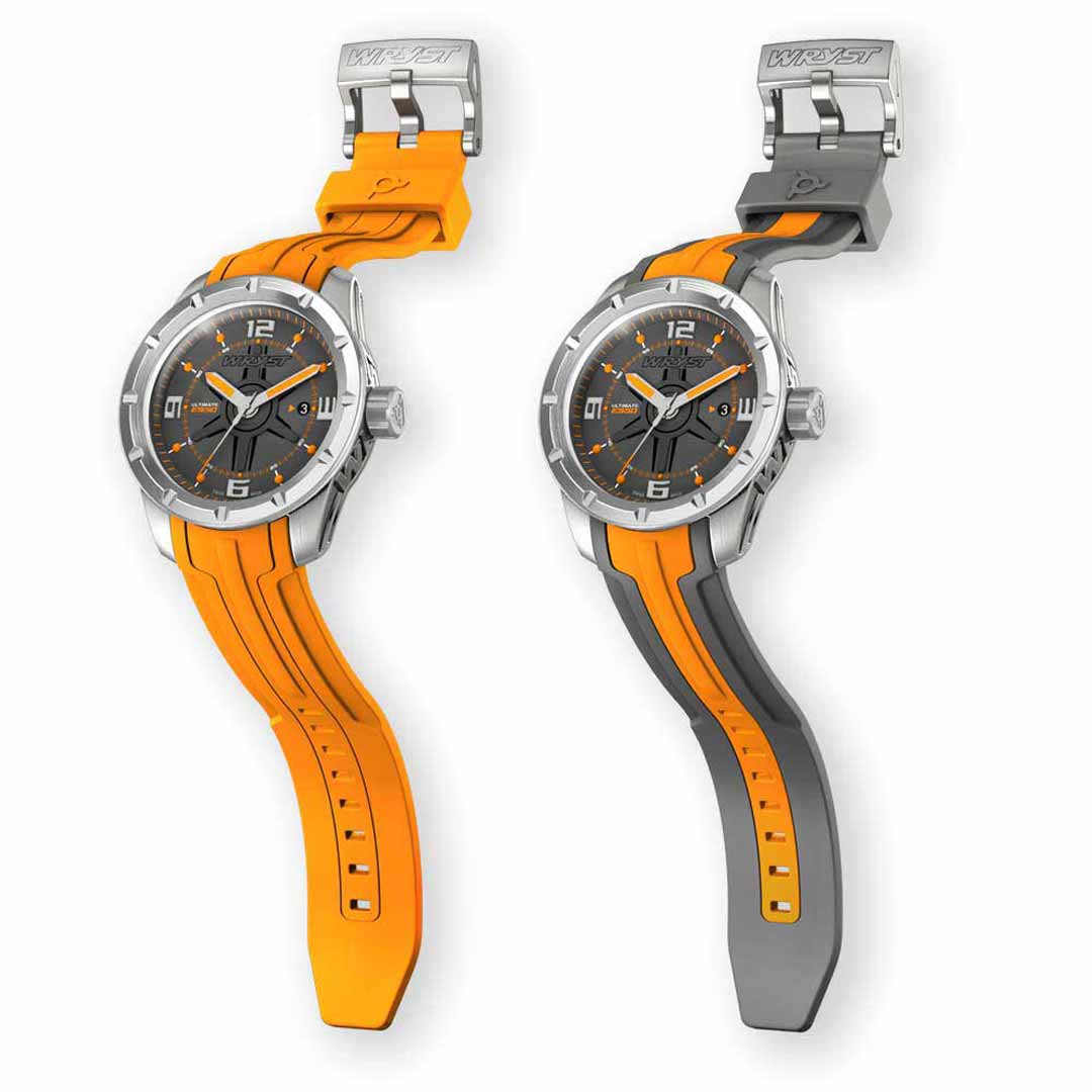 stainless steel orange watch for men