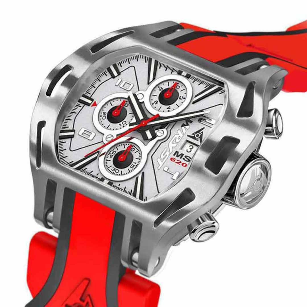 striking motorsport red wrist watch motors swiss made