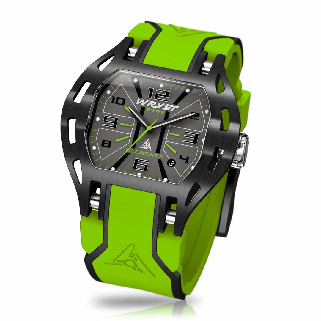swiss made green sport watch wryst