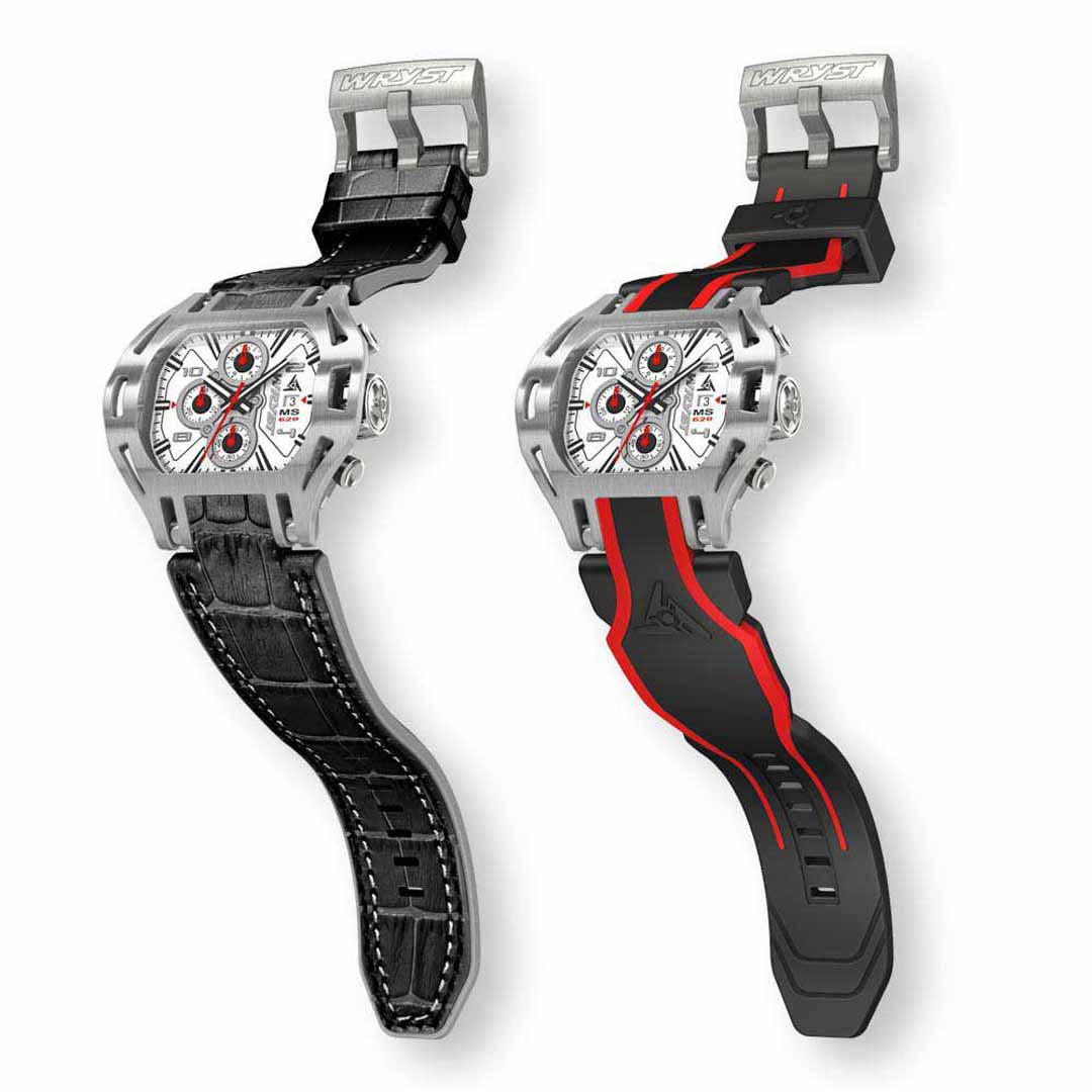 swiss man watch racing with black leather bracelet