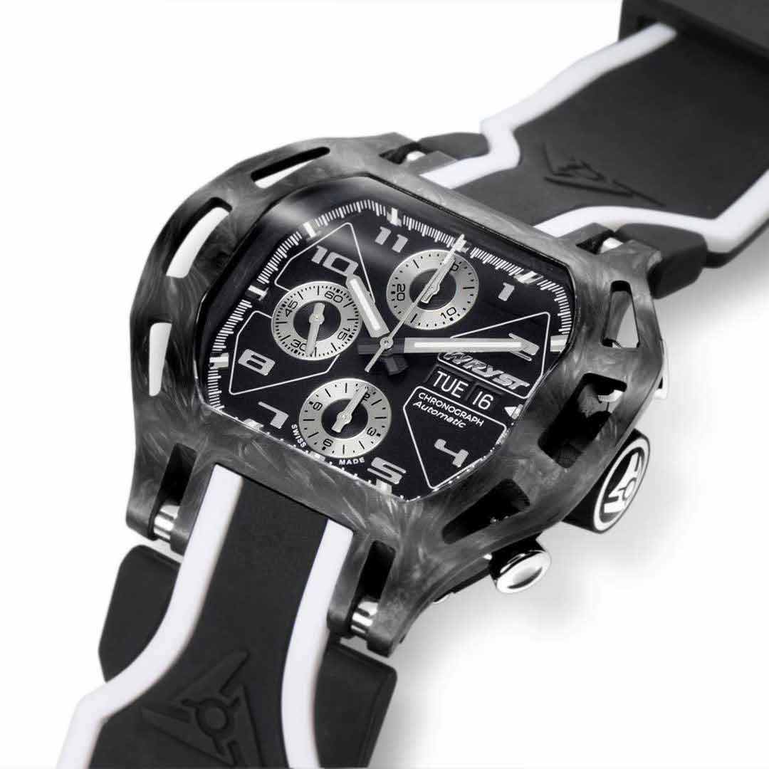 swiss watch with forged carbon fiber case