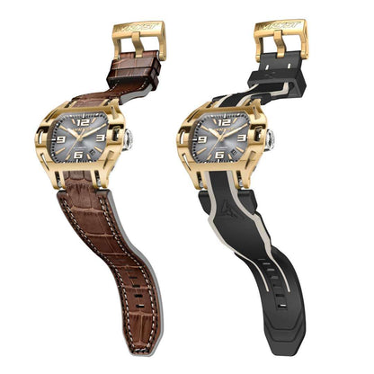 Two luxury Swiss men's gold watch with automatic movement