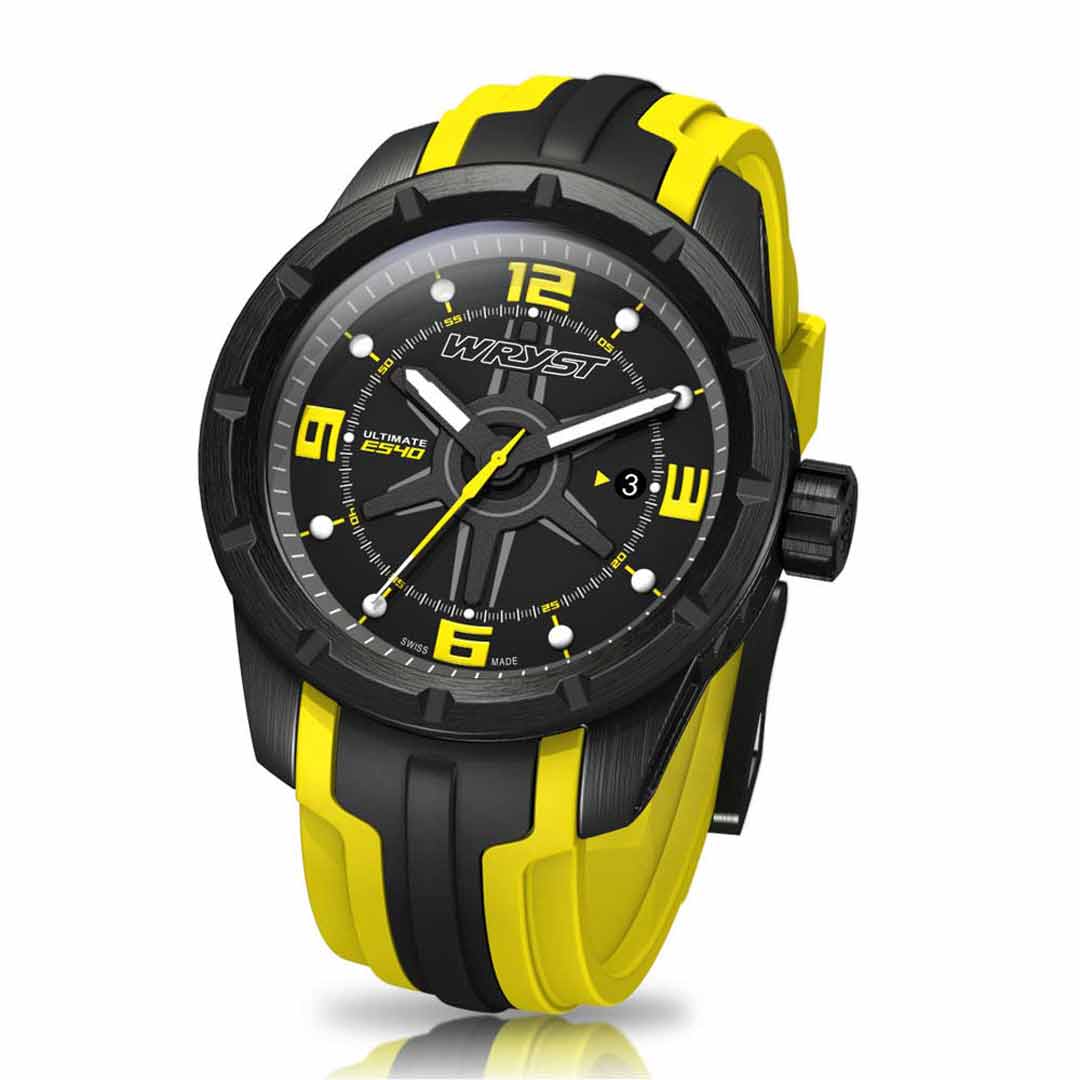 unique watches swiss made with yellow strap