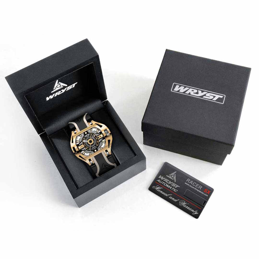 watch box of an automatic gold watch