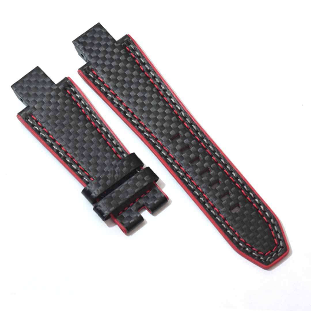 watch carbon fiber leather bracelet