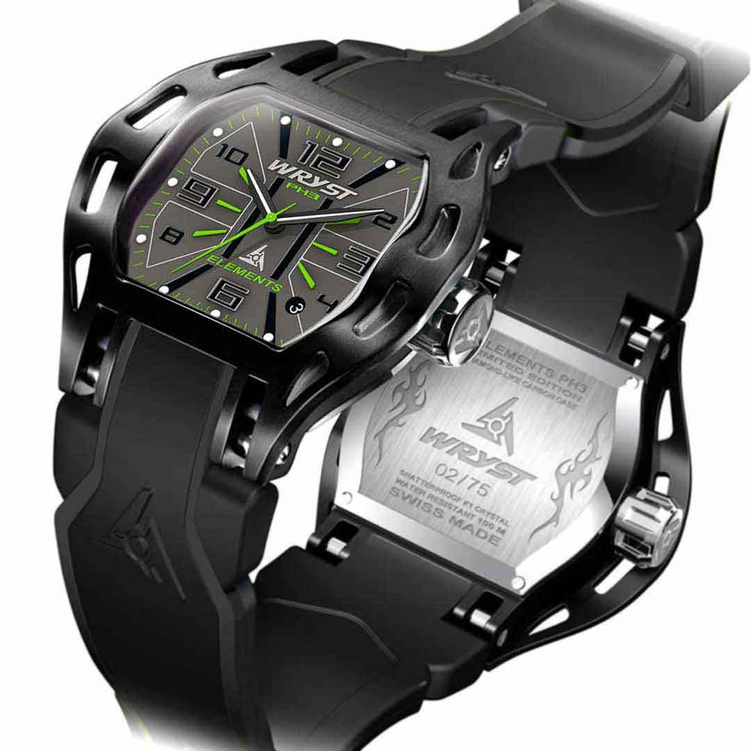 wryst black and green watch for outdoors