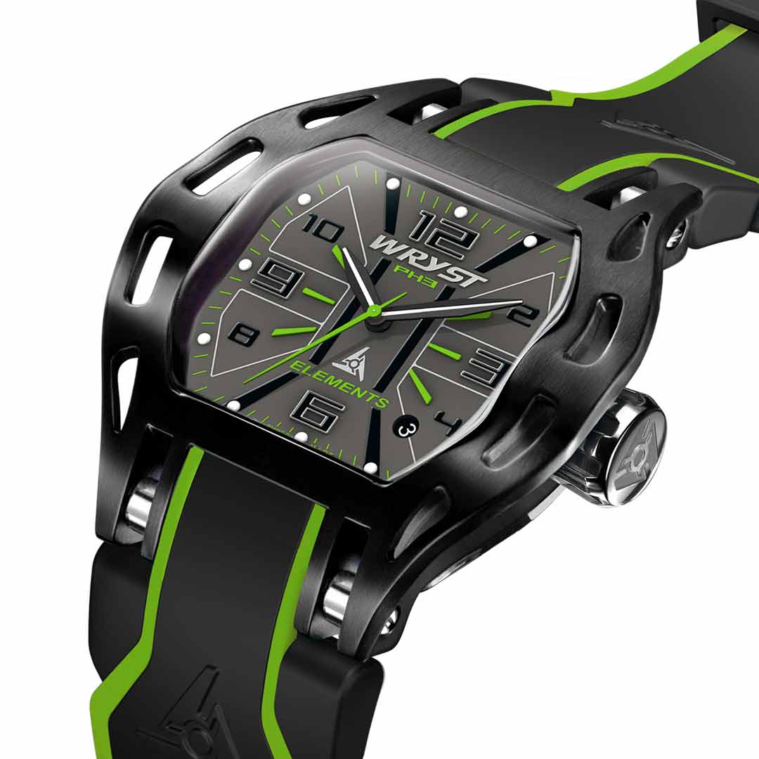 wryst ph3 green swiss watch black dlc